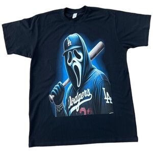 Scream Dodgers graphic black tshirt .unisex horror tee